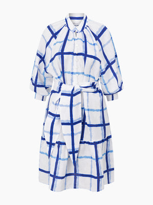 Elated Dress - Azure Check