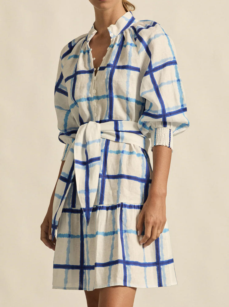 Elated Dress - Azure Check