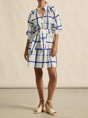 Elated Dress - Azure Check