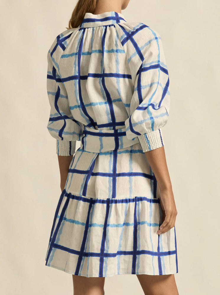 Elated Dress - Azure Check
