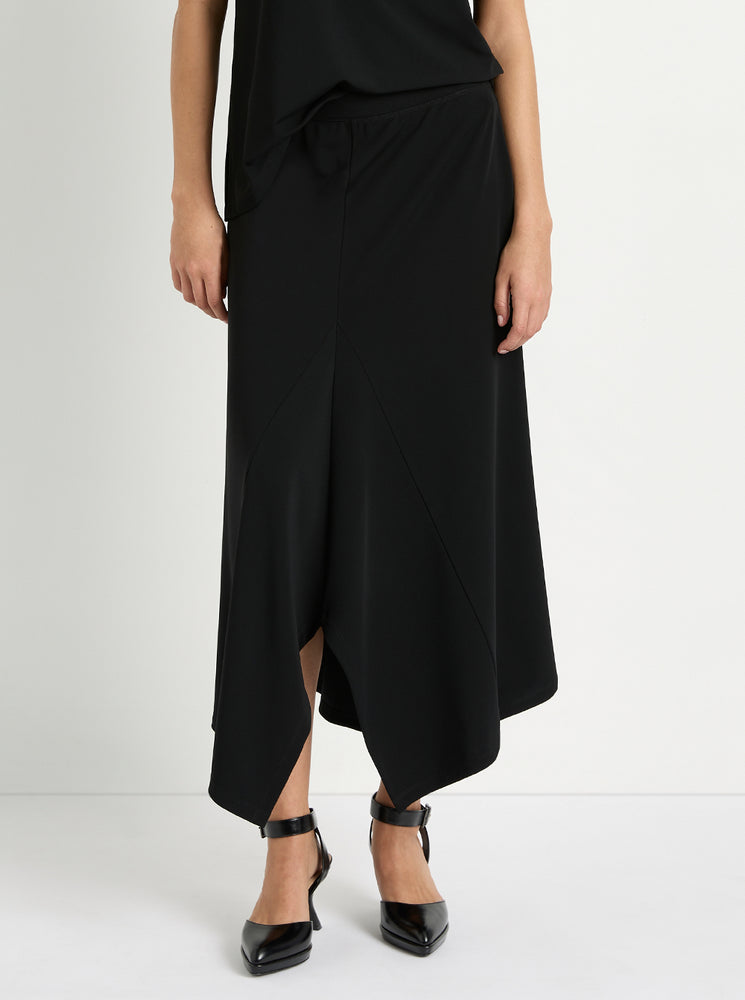 Powder Knit Trapeze Skirt - Black