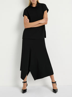 Powder Knit Trapeze Skirt - Black