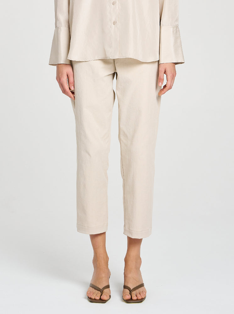Tapered Flat Pant - Flax