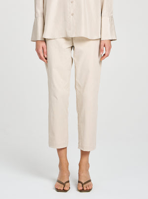 Tapered Flat Pant - Flax