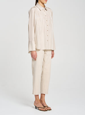 Tapered Flat Pant - Flax