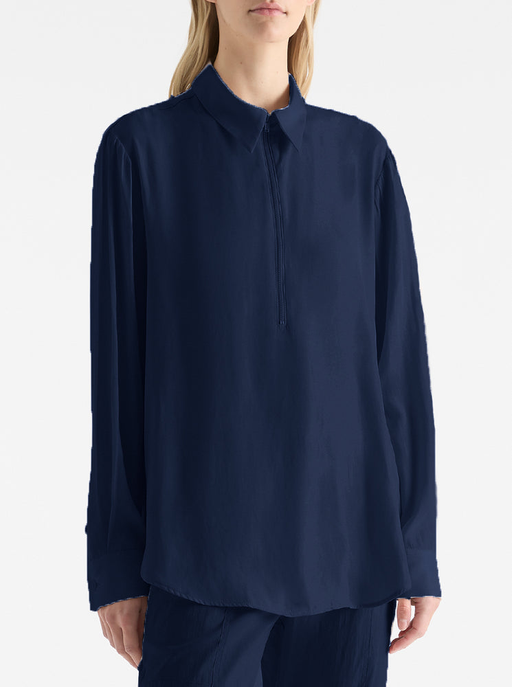 Maché Zip Front Shirt - Denim