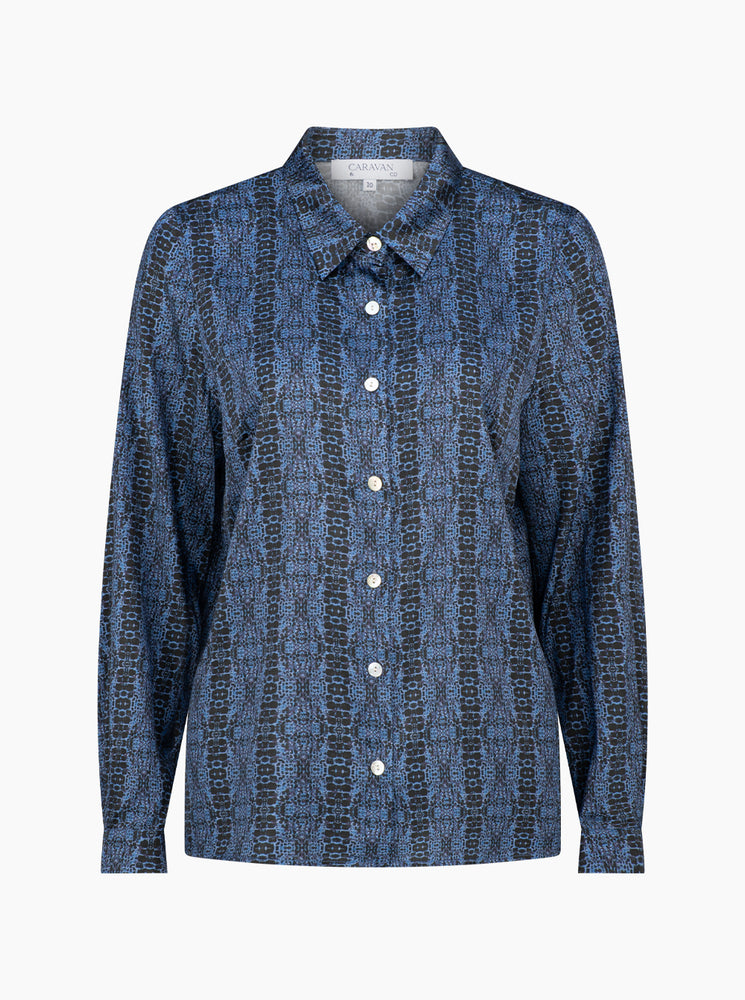 Force Of Nature Silk Shirt - Navy