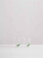 2 Gin & Tonic Glasses - Clear/Green