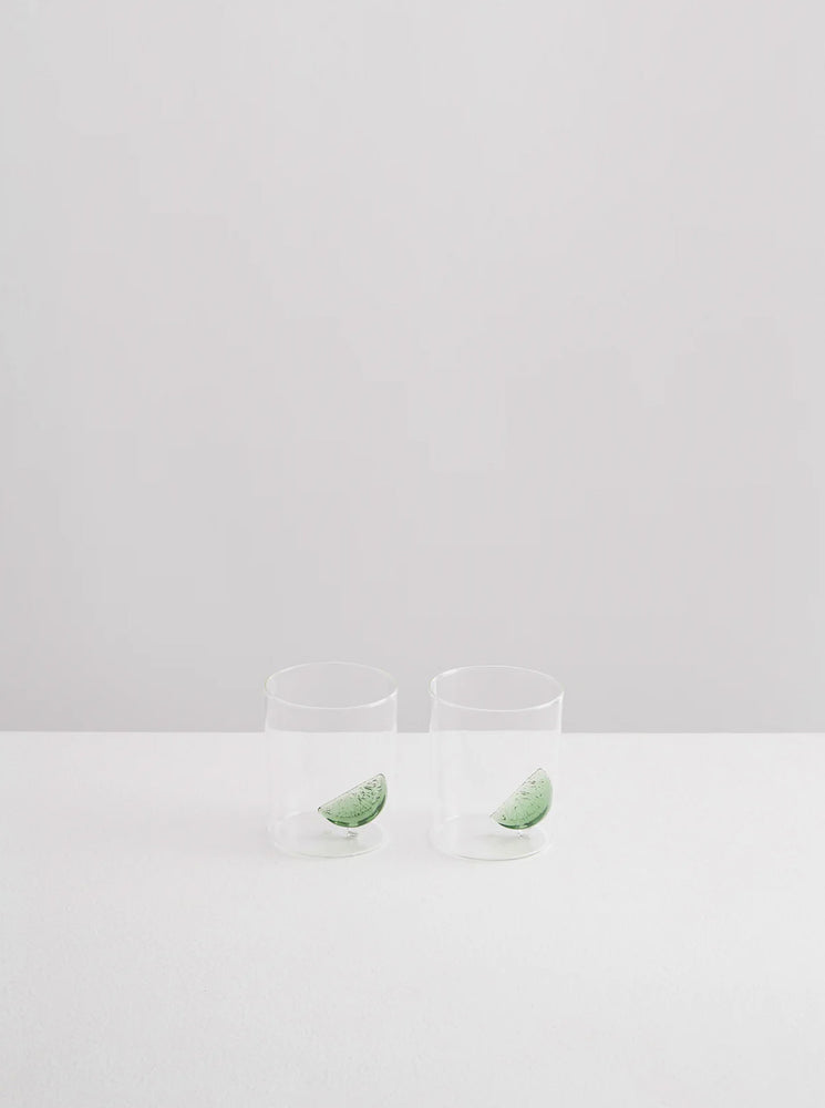 
            
                Load image into Gallery viewer, 2 Gin &amp;amp; Tonic Glasses - Clear/Green
            
        