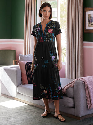 Katie Henley Tiered Knit Dress - Black