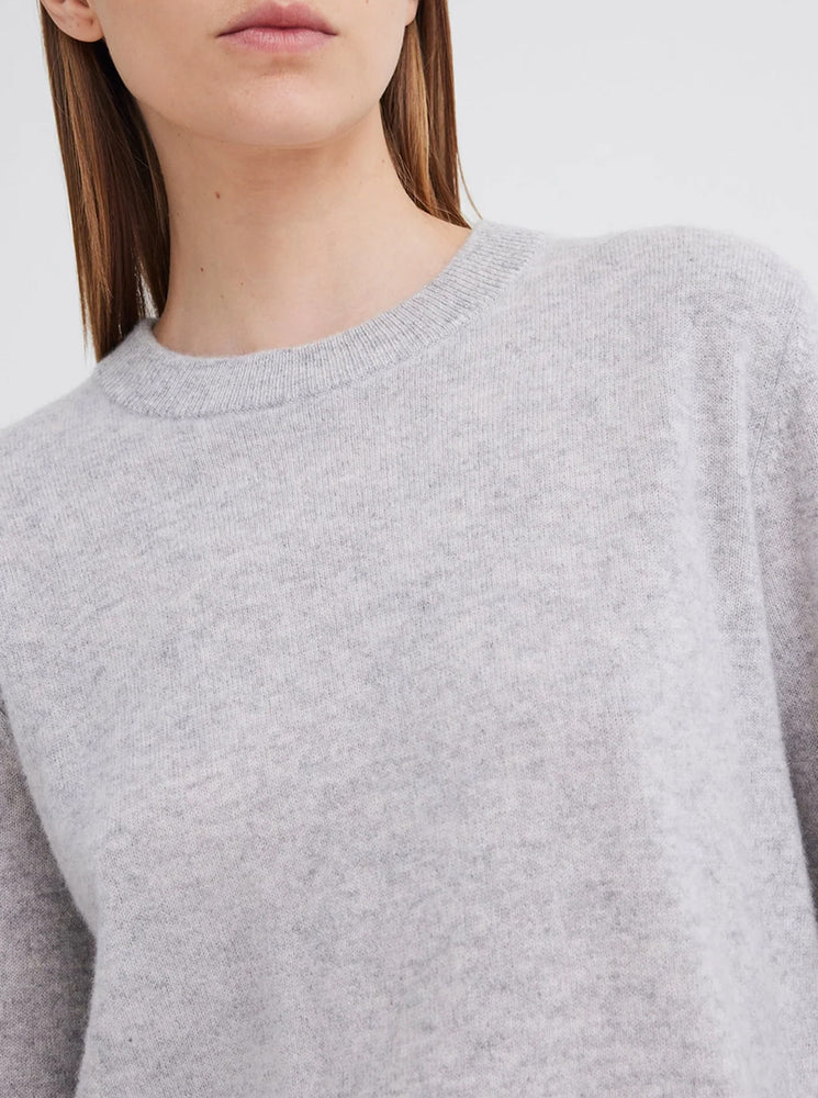 Peter Cashmere Sweater - Pale Grey Marle