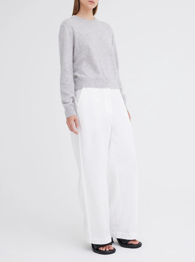 Peter Cashmere Sweater - Pale Grey Marle