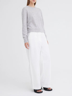 Peter Cashmere Sweater - Pale Grey Marle