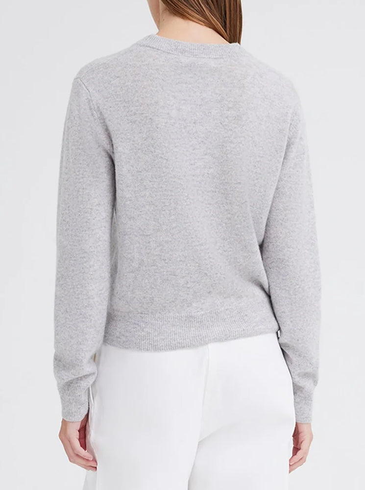 Peter Cashmere Sweater - Pale Grey Marle