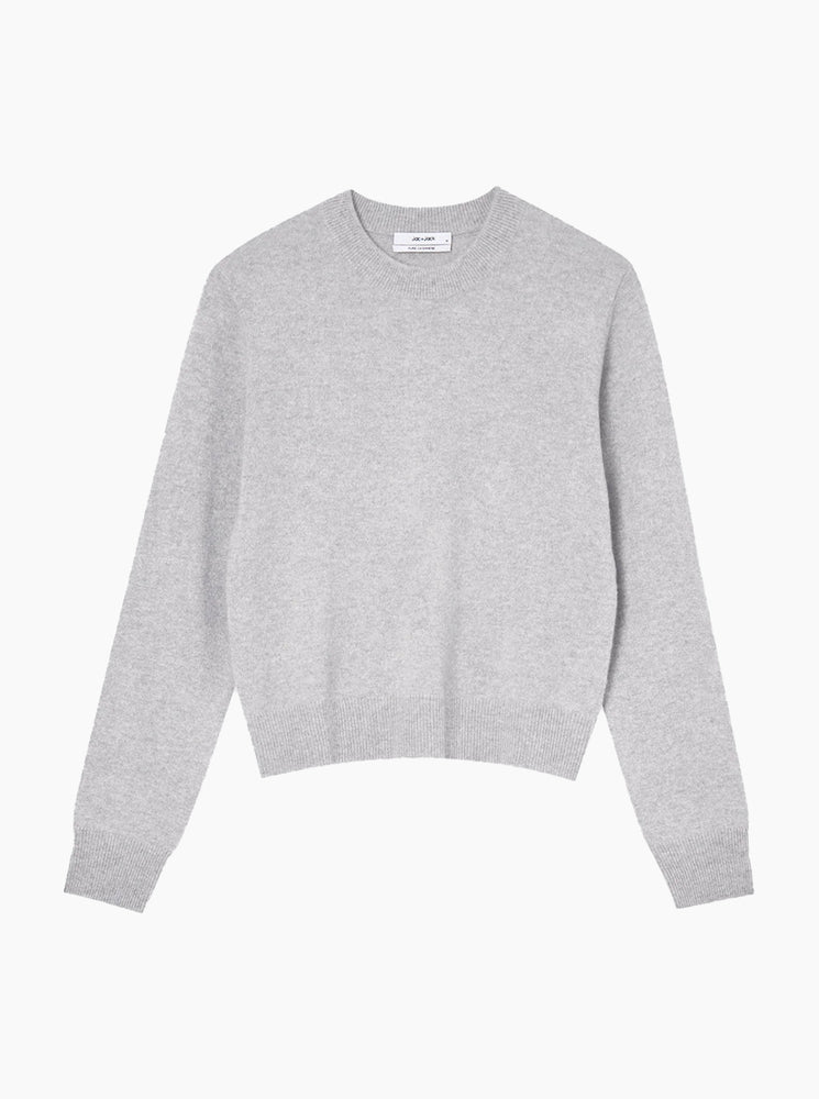 Peter Cashmere Sweater - Pale Grey Marle