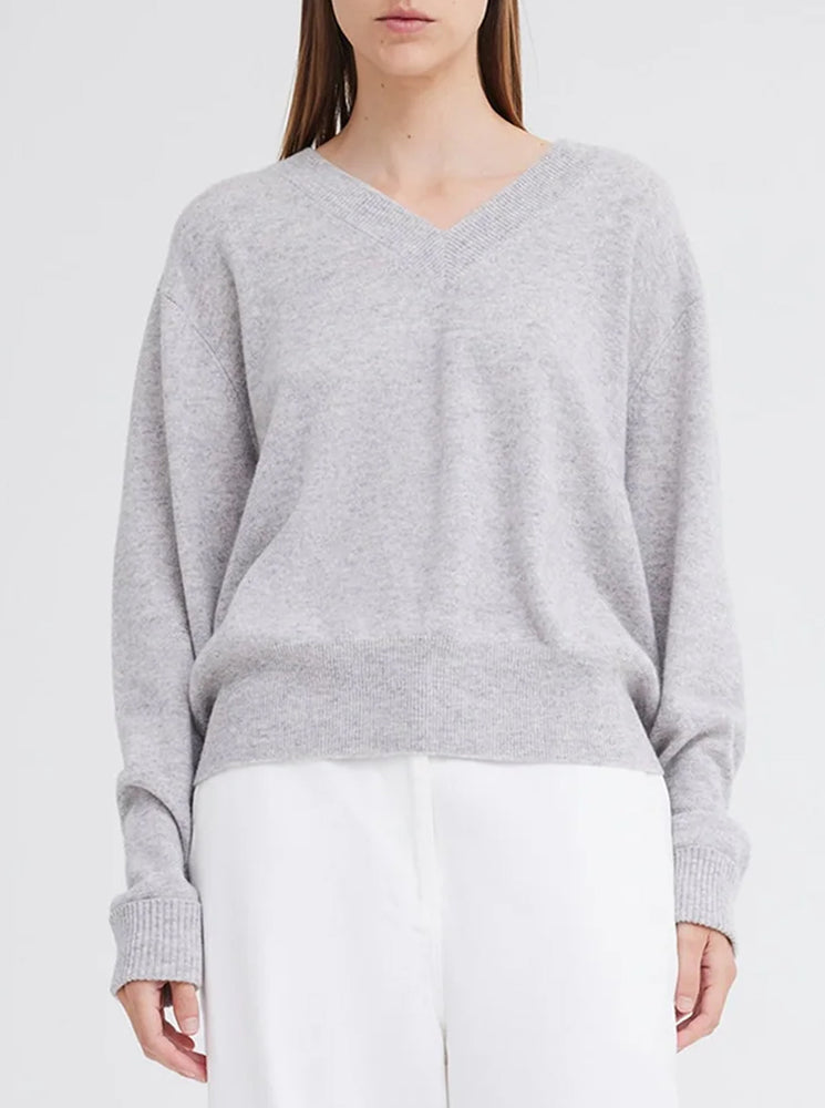 Sharpo Cashmere Sweater - Pale Grey Marle