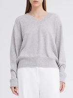 Sharpo Cashmere Sweater - Pale Grey Marle