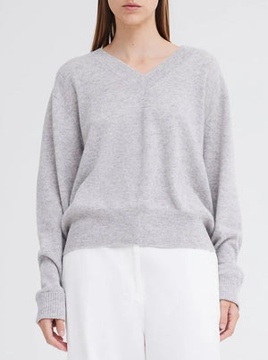 Sharpo Cashmere Sweater - Pale Grey Marle