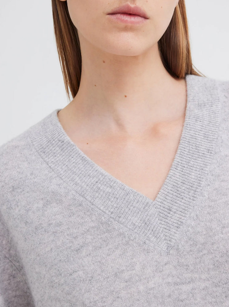 Sharpo Cashmere Sweater - Pale Grey Marle