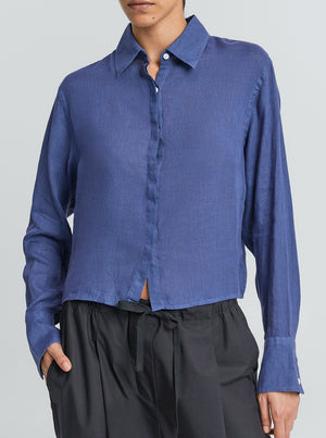 Iona Linen Shirt - Dark Fallow Blue