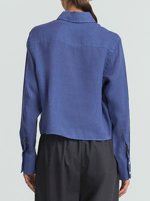 Iona Linen Shirt - Dark Fallow Blue