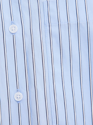 Den Italian Cotton Shirt - Big Blue Stripe