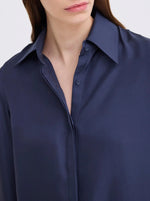 Iver Silk Twill Shirt - Sly Blue