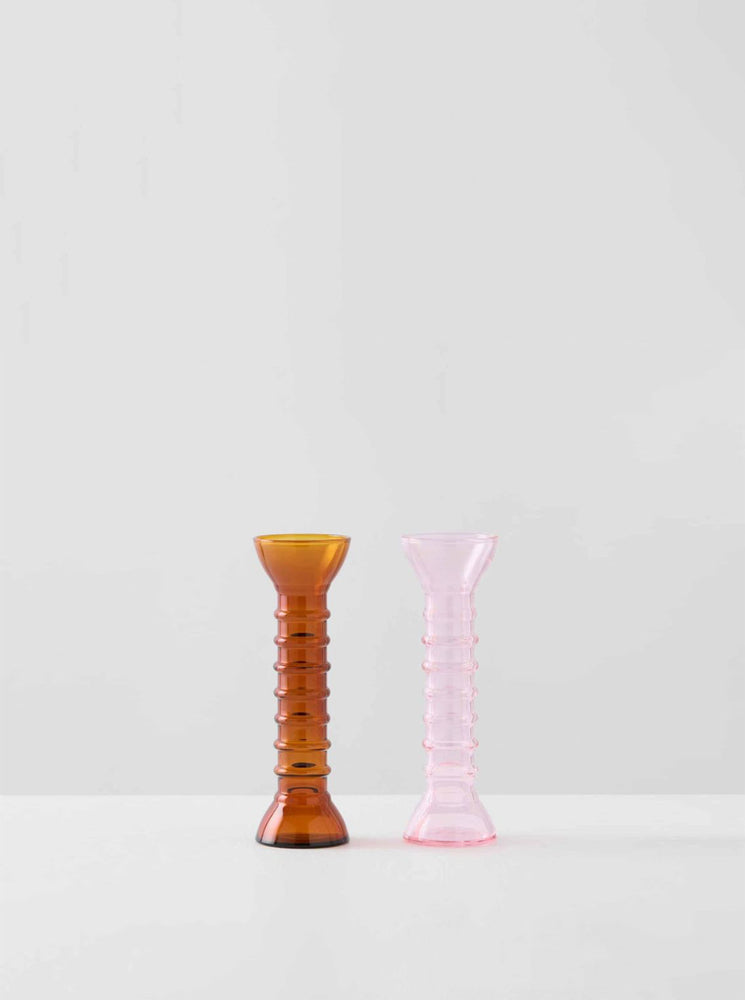 Josephine Vase Duo - Amber, Pink