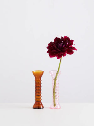 
            
                Load image into Gallery viewer, Josephine Vase Duo - Amber, Pink
            
        