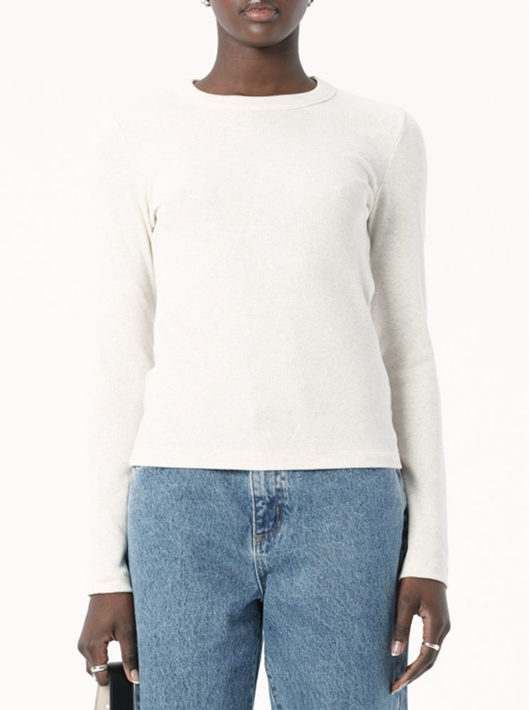 
            
                Load image into Gallery viewer, Nola Long Sleeve Top - White Marle
            
        