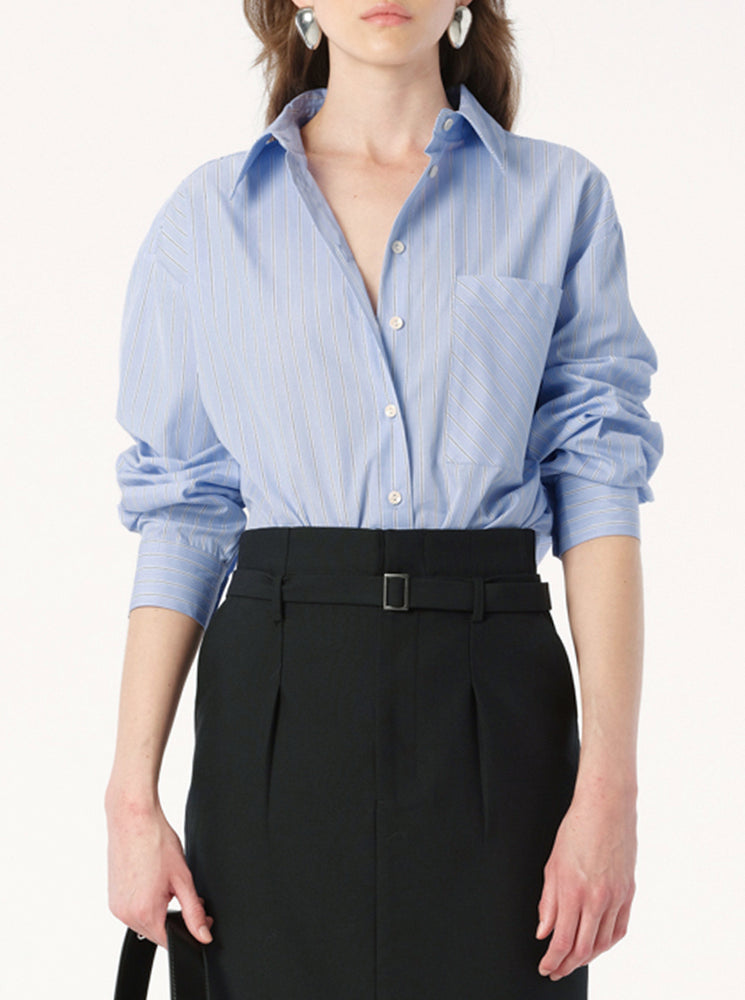 
            
                Load image into Gallery viewer, Pelli Shirt - Blue Stripe
            
        