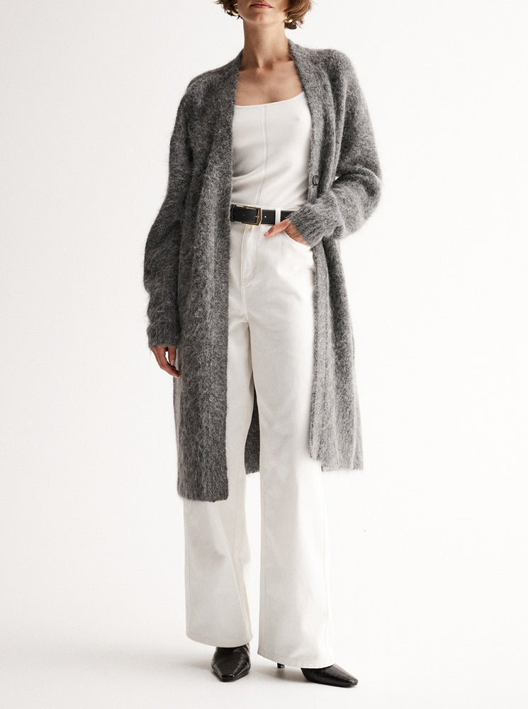 Simone Knit Cardigan - Charcoal Marle
