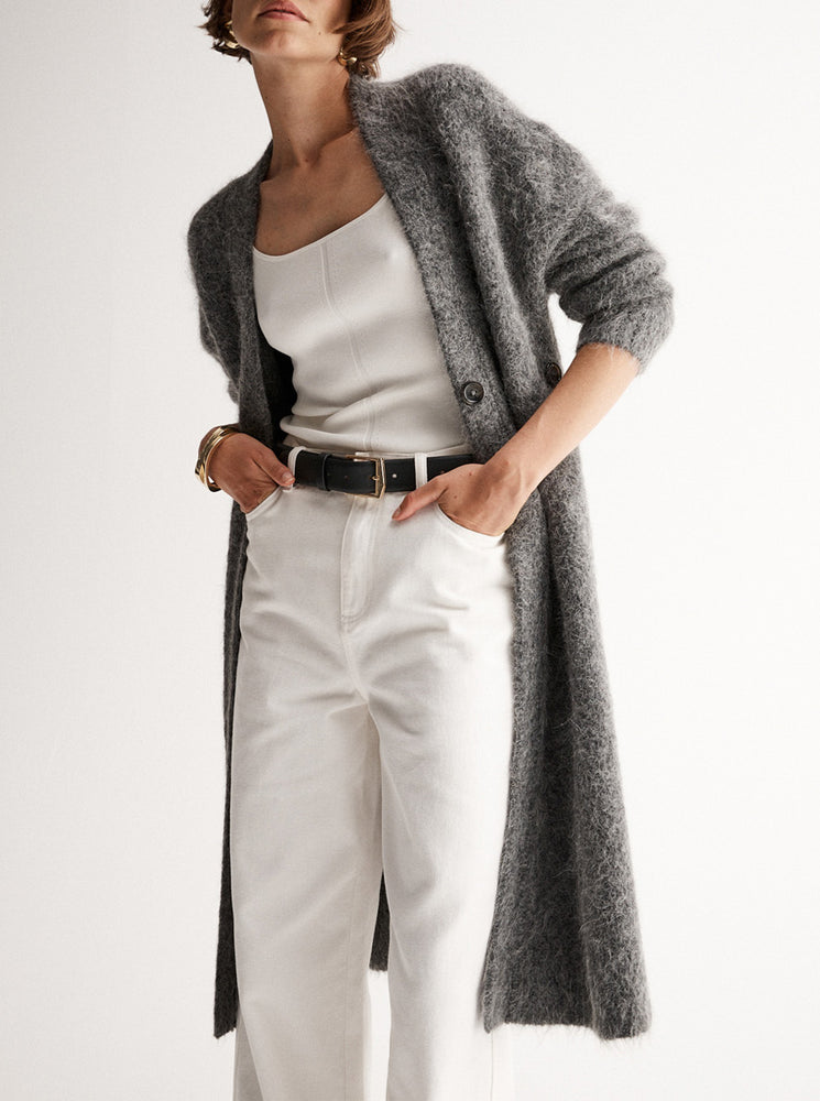 Simone Knit Cardigan - Charcoal Marle