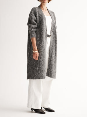 Simone Knit Cardigan - Charcoal Marle