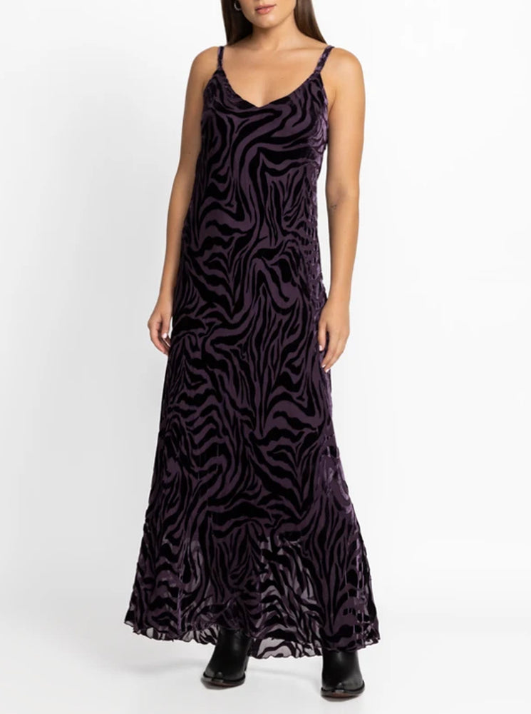 Twilight Silk Maxi Dress - Egg Plant