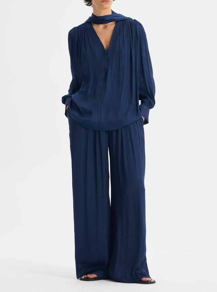 Lena V-Neck Top - Navy