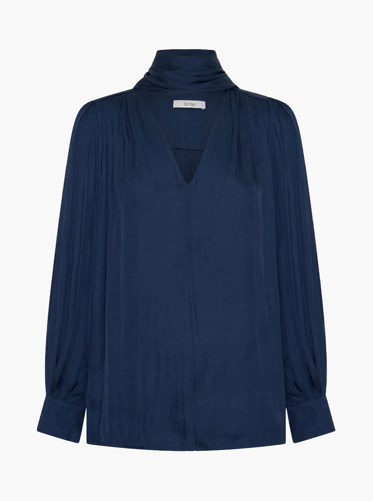 Lena V-Neck Top - Navy