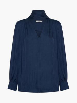 Lena V-Neck Top - Navy