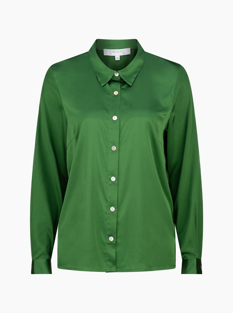 
            
                Load image into Gallery viewer, Lightness Of Being Classic Silk Shirt - Forest
            
        