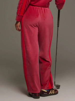 Mara Velour Pant - Pomegranate