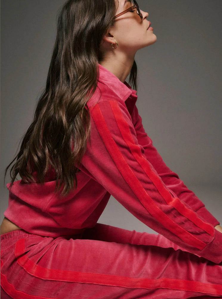 Mara Velour Pant - Pomegranate