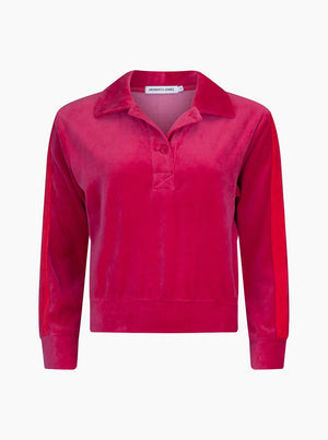 Mara Velour Sweater - Pomegranate