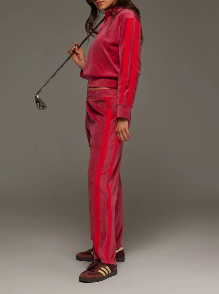 Mara Velour Sweater - Pomegranate