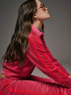 Mara Velour Sweater - Pomegranate