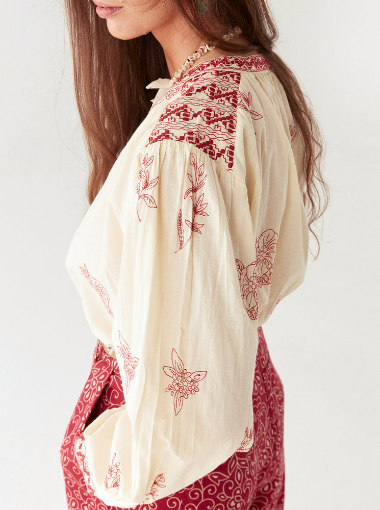 Margaux Blouse - Simple Red
