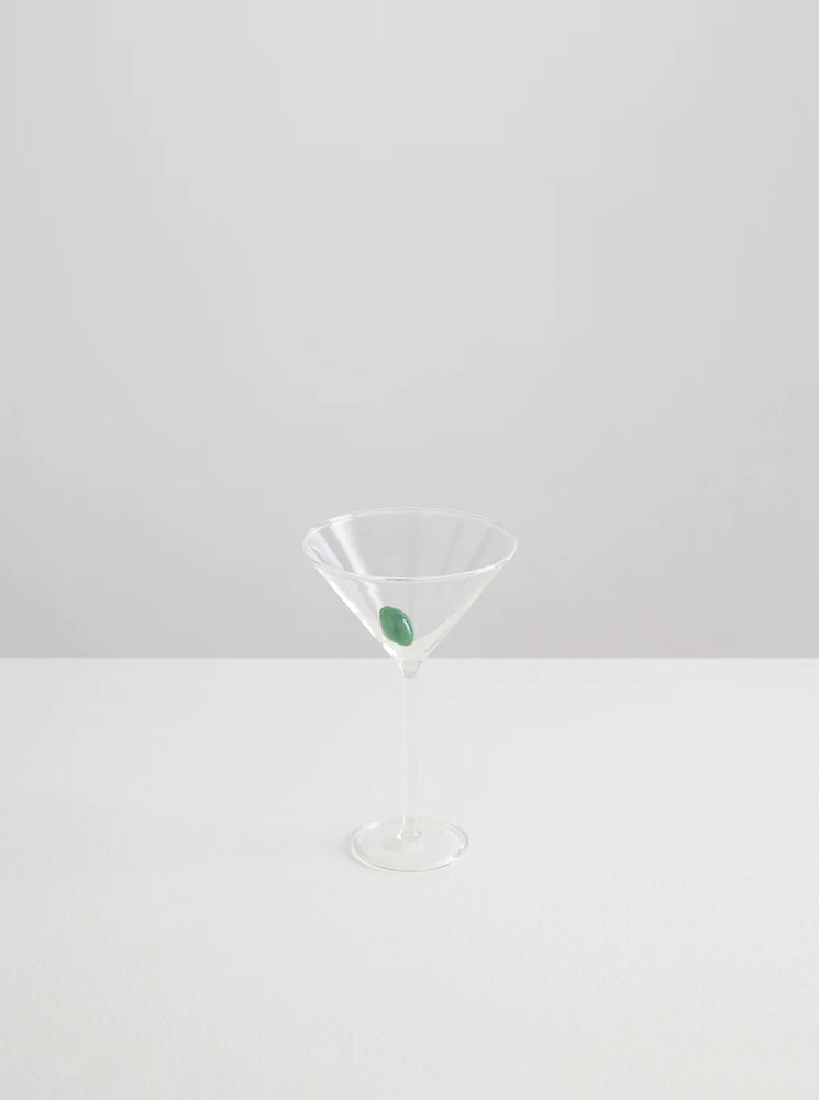 Martini Glass - Clear with Opaque Green