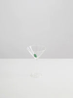 Martini Glass - Clear with Opaque Green