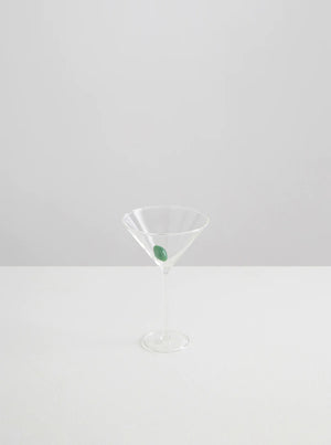 Martini Glass - Clear with Opaque Green