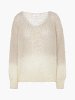 Milana 2-Colored LS Mohair Knit - Beige/White