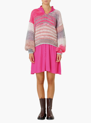 Milana LS Mohair Knit Dream - Multi Stripe Pink